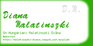 diana malatinszki business card