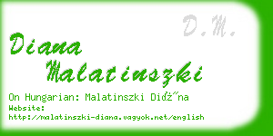 diana malatinszki business card